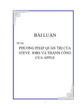 Đề tài Phương pháp quản trị của Steve Jobs và thành công của Apple