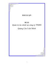 Đề tài Quản trị tài chính tại công ty TNHH quảng cáo Liên Minh