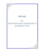 Đề tài Tìm hiểu quá trình kinh doanh dịch vụ của Café Highlands Coffee