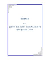 Đề tài Tìm hiểu quá trình kinh doanh dịch vụ của Café Highlands Coffee