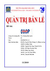 Đồ án Quản trị bán lẻ Co.op Mart