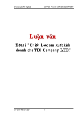 Khóa luận Chiến lược sản xuất kinh doanh cho TDS Company LTD