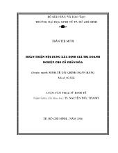 Luận văn Hoàn thiện nội dung xác định giá trị doanh nghiệp cho cổ phần hóa