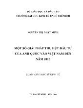 Luận văn Một số giải pháp thu hút đầu tư của Anh Quốc vào Việt Nam đến năm 2015