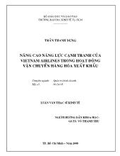 Luận văn Nâng cao năng lực cạnh tranh của Vietnam Airlines trong hoạt động vận chuyển hàng hóa xuất khẩu