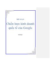 Tiểu luận Chiến lược kinh doanh quốc tế của Google