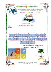 Tiểu luận Nghiên cứu ảnh hưởng của môi trường văn hóa của đất nước Ai Cập và Ả Rập Xê Út đến hoạt động marketing quốc tế