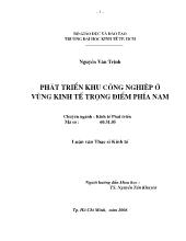 Luận văn Phát triển khu công nghiệp ở vùng kinh tế trọng điểm phía Nam