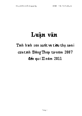 Chuyên đề Tình hình sản xuất và tiêu thụ xoài của tỉnh Đồng Tháp từ năm 2007 đến quí II năm 2011