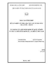 Đề tài Tác động của hội nhập kinh tế quốc tế đến tư duy và đời sống kinh tế - xã hội ở Việt Nam