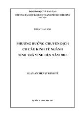 Luận án Phương hướng chuyển dịch cơ cấu kinh tế ngành tỉnh Trà Vinh đến năm 2015