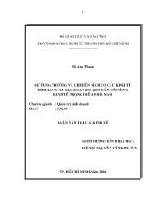 Luận văn Sự tăng trưởng và chuyển dịch cơ cấu kinh tế tỉnh Long An giai đoạn 2001-2005 gắn với vùng kinh tế trọng điểm phía Nam