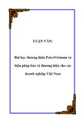 Đề án Bài học thương hiệu PetroVietnam và biện pháp bảo vệ thương hiệu cho các doanh nghiệp Việt Nam