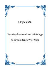 Đề tài Học thuyết về nền kinh tế hỗn hợp và sự vận dụng ở Việt Nam