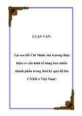 Đề tài Nội dung chính sách thực hiện cơ cấu hàng hóa nhiều thành phần trong thời kỳ quá độ lên chủ nghĩa xã hội ở Việt Nam