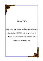 Đề tài Phát triển nền kinh tế nhiều thành phần trong thời kỳ quá độ lên chủ nghĩa xã hội ở Việt Nam