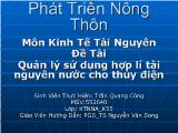 Đề tài Quản lý sử dụng hợp lí tài nguyên nước cho thủy điện