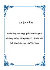 Đề tài Tăng thu nhập quốc dân ở Việt Nam hiện nay