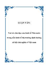 Đề tài Vai trò chủ đạo của kinh tế Nhà nước trong nền kinh tế thị trường định hướng xã hội chủ nghĩa ở Việt Nam