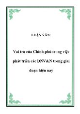 Đề tài Vai trò của Chính phủ trong việc phát triển các doanh nghiệp vừa và nhỏ trong giai đoạn hiện nay