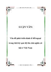 Đề tài Vấn đề phát triển kinh tế đối ngoại trong thời kỳ quá độ lên chủ nghĩa xã hội ở Việt Nam