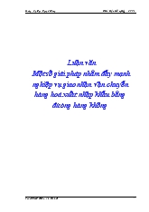 Khóa luận Thực trạng và một số giải pháp hoàn thiện hoạt động giao nhận hàng xuất nhập khẩu bằng đường hàng không tại tổng công ty hàng không Việt Nam