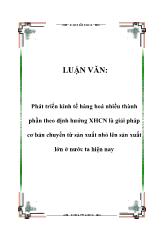Tiểu luận Phát triển kinh tế hàng hóa nhiều thành phần theo định hướng xã hội chủ nghĩa là giải pháp cơ bản chuyển từ sản xuất nhỏ lên sản xuất lớn ở nước ta hiện nay