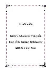 Đề án Kinh tế Nhà nước trong nền kinh tế thị trường định hướng xã hội chủ nghĩa ở Việt Nam