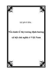 Đề tài Nền kinh tế thị trường định hướng xã hội chủ nghĩa ở Việt Nam