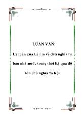 Đề tài Phương hướng và những điều kiện để vận dụng thành công chủ nghĩa tư bản nhà nước vào nước ta