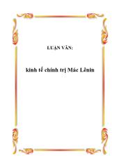 Đề tài Tìm hiểu về kinh tế chính trị Mác - Lênin