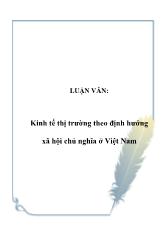 Đề tài Kinh tế thị trường theo định hướng xã hội chủ nghĩa ở Việt Nam