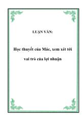Đề tài Vai trò của lợi nhuận trong nền kinh tế thị trường