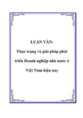 Đề án Thực trạng và giải pháp phát triển Doanh nghiệp nhà nước ở Việt Nam hiện nay