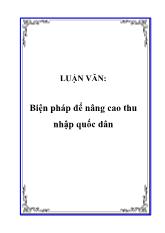 Đề tài Biện pháp để nâng cao thu nhập quốc dân