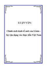 Đề tài Chính sách kinh tế mới của Lênin và sự vận dụng vào thực tiễn Việt Nam