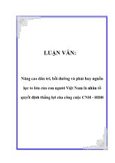 Đề tài Con người Việt Nam trong quá trình công nghiệp hoá - hiện đại hoá
