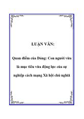 Đề tài Một số giải pháp cơ bản nhằm phát triển con người Việt nam phục vụ cho sự nghiệp cách mạng Xã hội chủ nghĩa