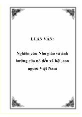 Đề tài Nghiên cứu nho giáo và sự ảnh hưởng của nó ở Việt Nam
