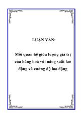 Đề tài Phạm trù hàng hoá, mối quan hệ giữa lượng giá trị của hàng hoá ,năng suất lao động và cường độ lao động