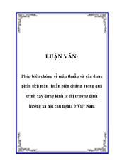 Đề tài Phép biện chứng về mâu thuẫn và vận dụng phân tích mâu thuẫn biện chứng trong quá trình xây dựng kinh tế thị trường định hướng xã hội chủ nghĩa ở Việt Nam