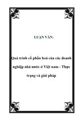 Đề tài Quá trình cổ phần hoá của các doanh nghiệp nhà nước ở Việt Nam: Thực trạng và giải pháp