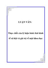 Đề tài Thực chất của lý luận hình thái kinh tế xã hội và giá trị về mặt khoa học