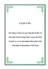 Đề tài Thực trạng nền kinh tế nước ta và các giải pháp nhằm phát triển nền kinh tế thị trường ở Việt Nam