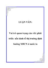 Đề tài Thực trạng và giải pháp phát triển đồng bộ các loại thị trường ở Việt Nam