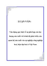 Đề tài Vận dụng quy luật về sự phù hợp của lực lượng sản xuất với trình độ phát triển của quan hệ sản xuất vào sự nghiệp công nghiệp hoá, hiện đại hoá ở Việt Nam