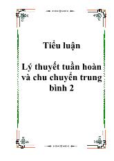 Đề án Học thuyết của Mác tuần hoàn và chu chuyển tư bản và sự vận dụng nó vào nền kinh tế nước ta