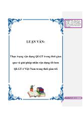 Đề án Thực trạng vận dụng quy luật giá trị trong thời gian qua và giải pháp nhằn vận dụng tốt hơn quy luật giá trị ở Việt Nam trong thời gian tới