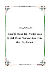 Đề án Vai trò quản lý kinh tế của Nhà nước trong việc thúc đẩy kinh tế