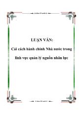 Đề tài Cải cách hành chính Nhà nước trong lĩnh vực quản lý nguồn nhân lực
